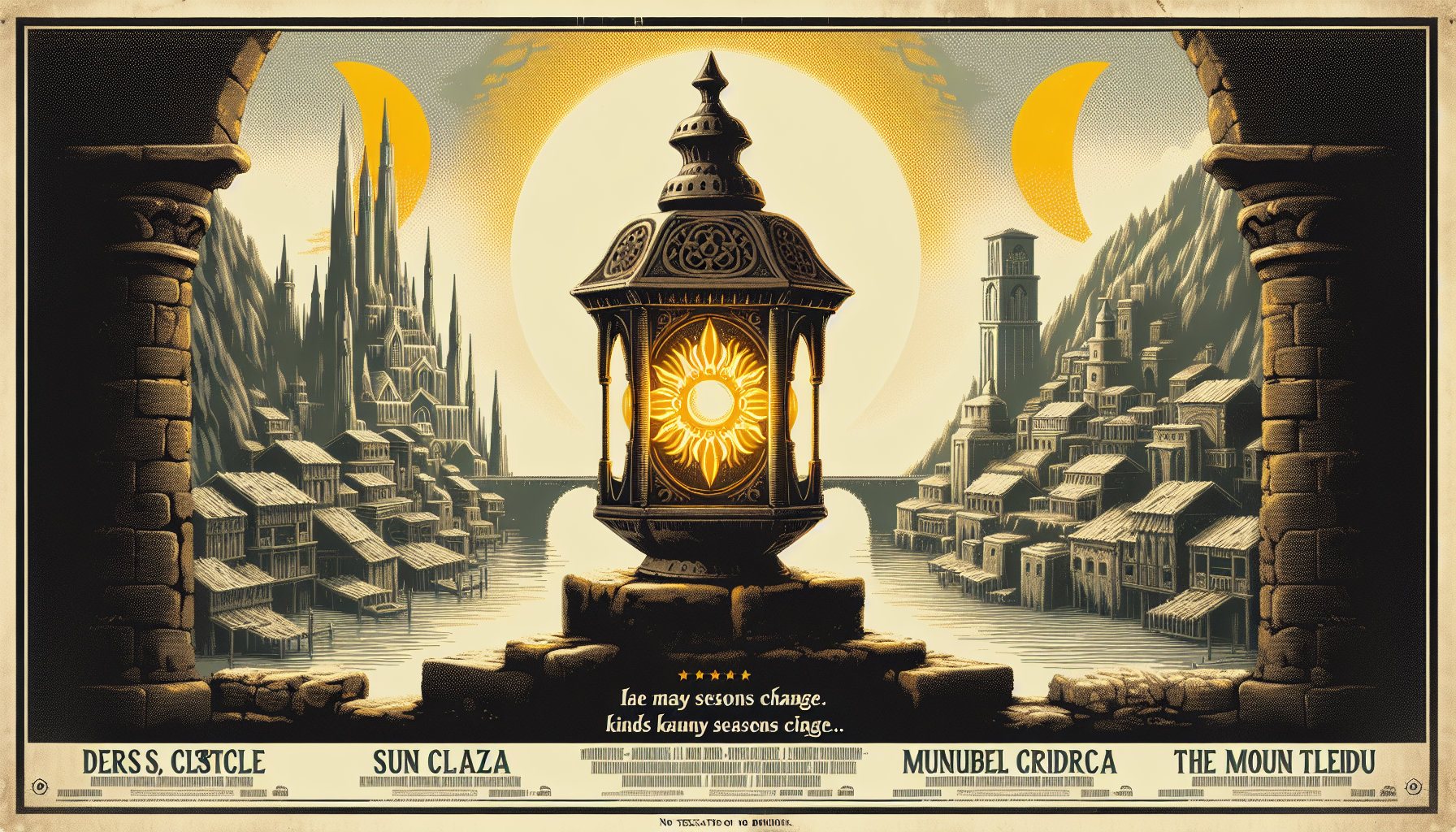 Un farol antiguo en un rincón de Xantria, guardando secretos bajo su luz tenue.